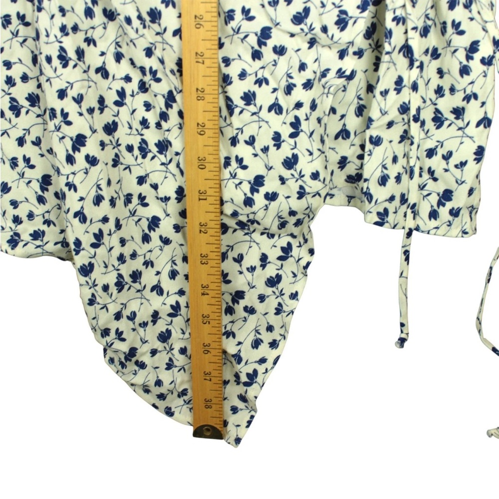 Reformation Rosalie Mini Wrap Dress Sz 12 Long Sleeve Floral Smocked back Boho - Picture 10 of 12